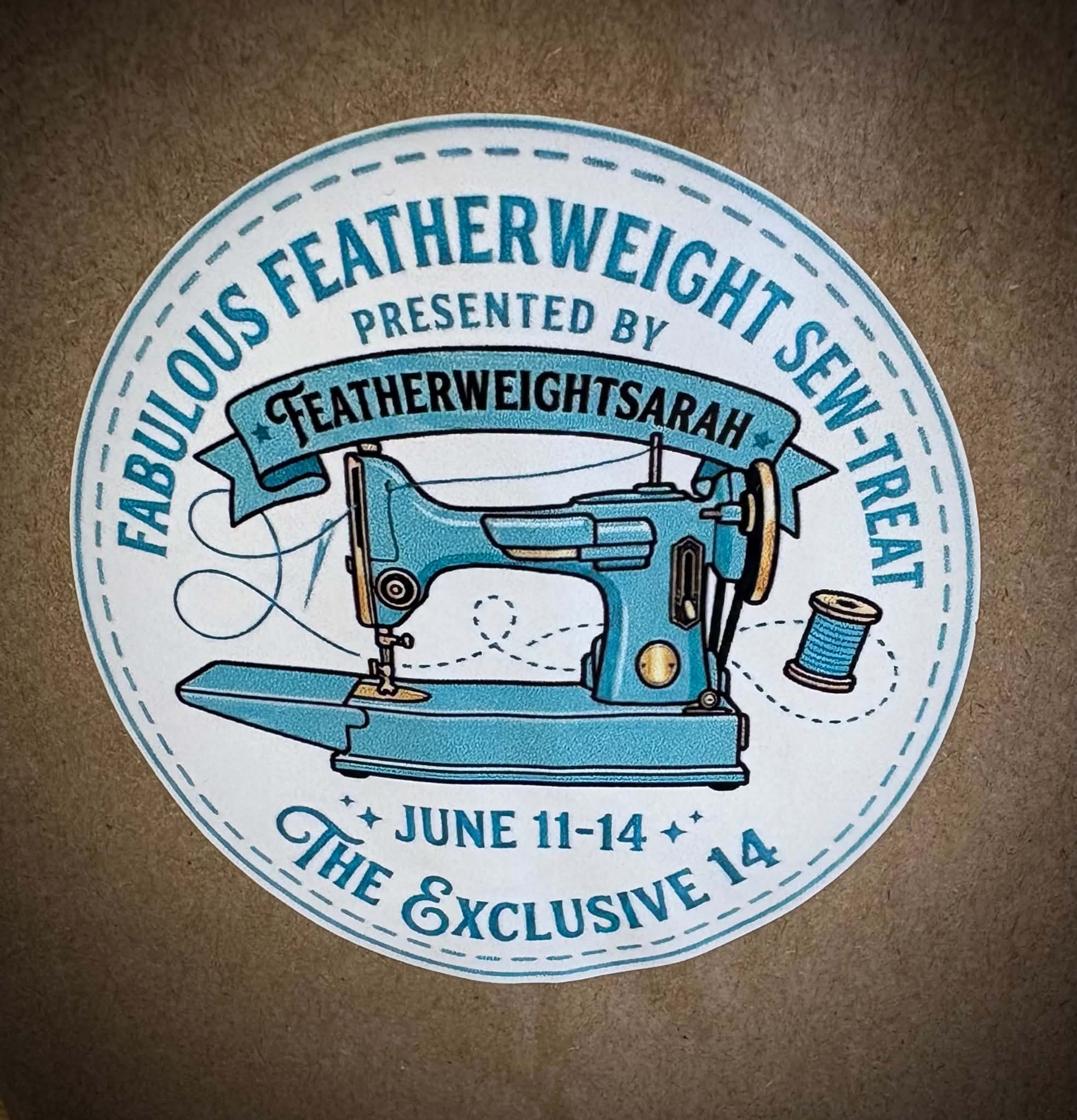 Retreat attendees working on their Featherweights